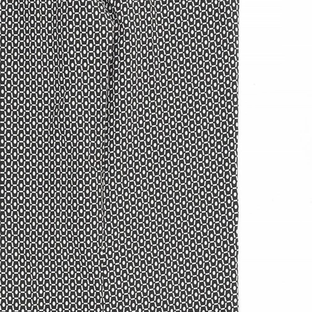 Esprit Womens Black Geometric Polyester Trousers Size 10 Regular Zip