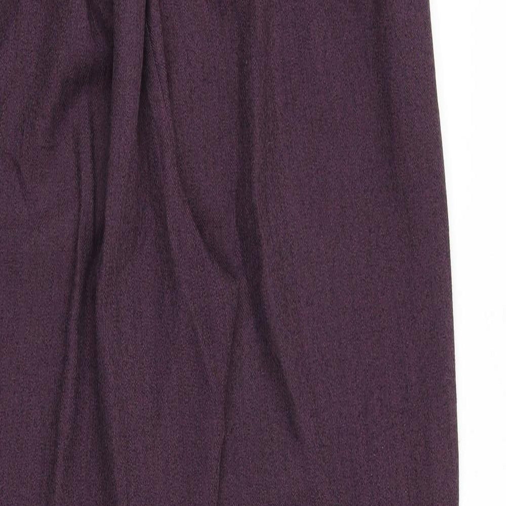 Emma Collection Womens Purple Polyester Trousers Size 14 Regular