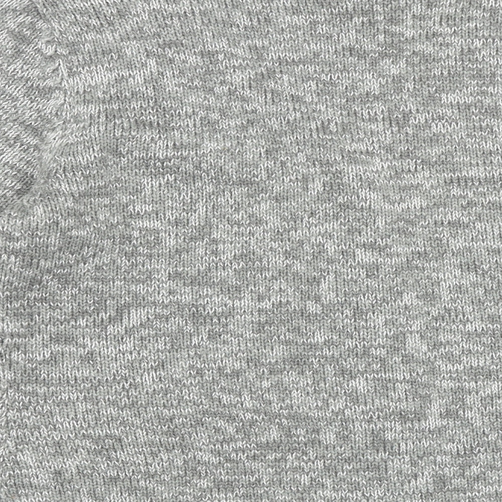 Wallis Womens Grey V-Neck Acrylic Pullover Jumper Size L