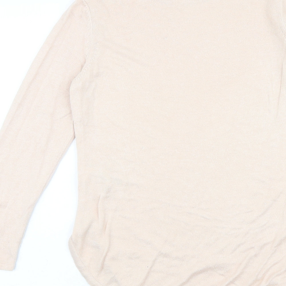 Dorothy Perkins Womens Pink Round Neck Viscose Pullover Jumper Size 8