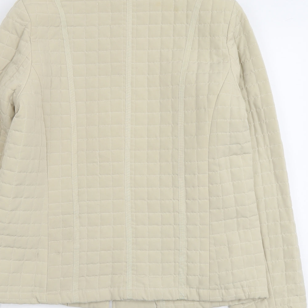 Astraka Womens Beige Quilted Jacket Size M Zip