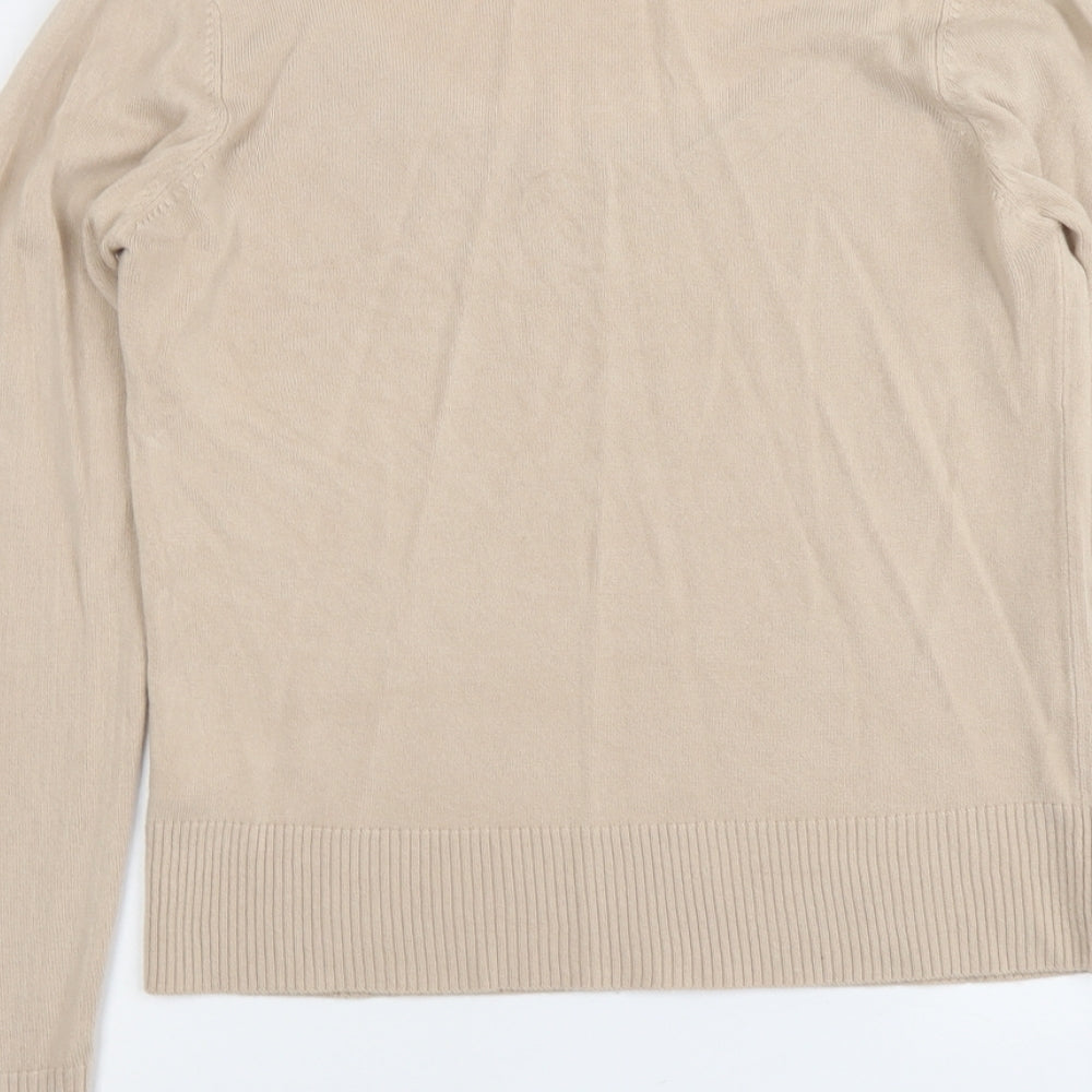 Sarah Hamilton Womens Beige Scoop Neck Acrylic Pullover Jumper Size L