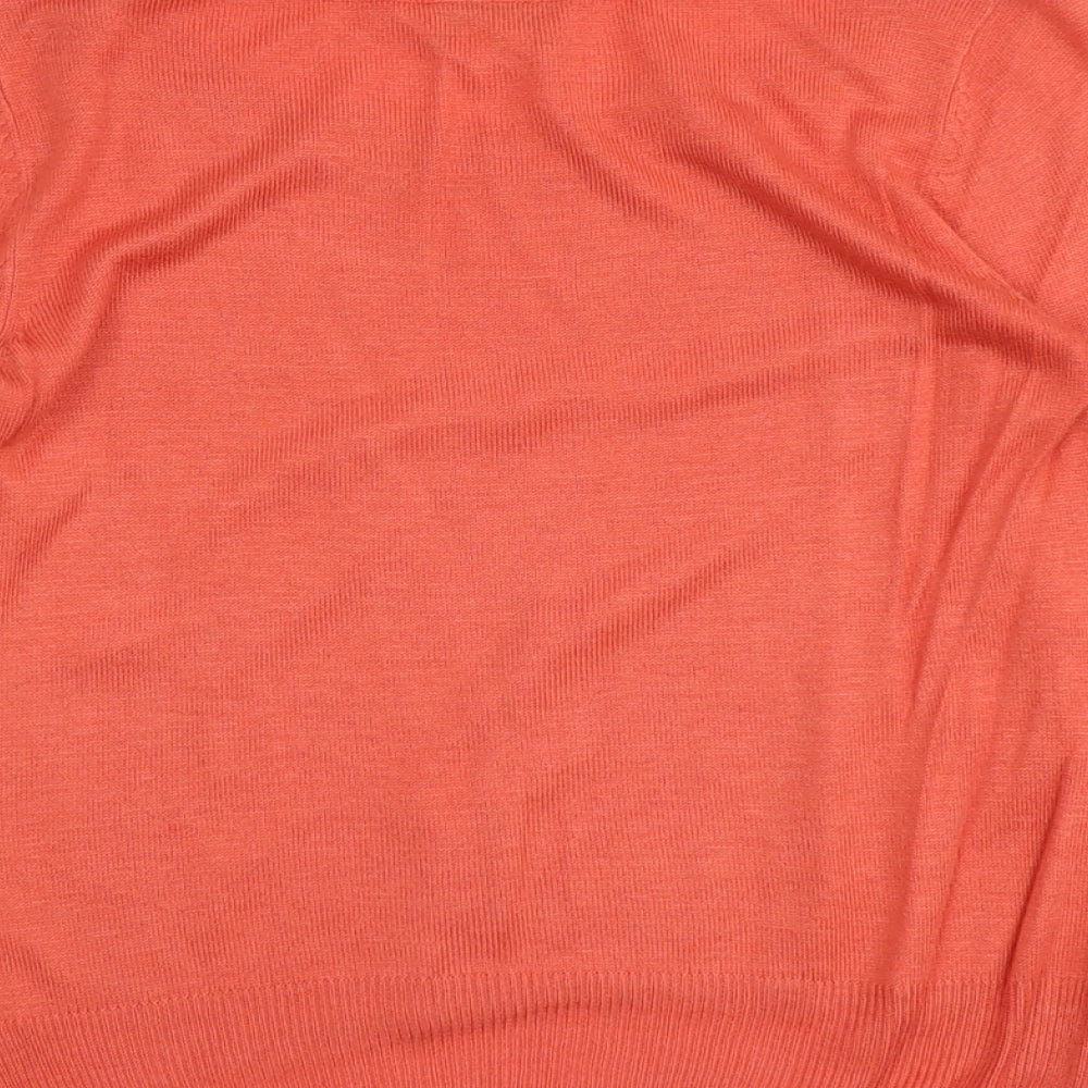 H&M Womens Orange Round Neck Viscose Pullover Jumper Size XS