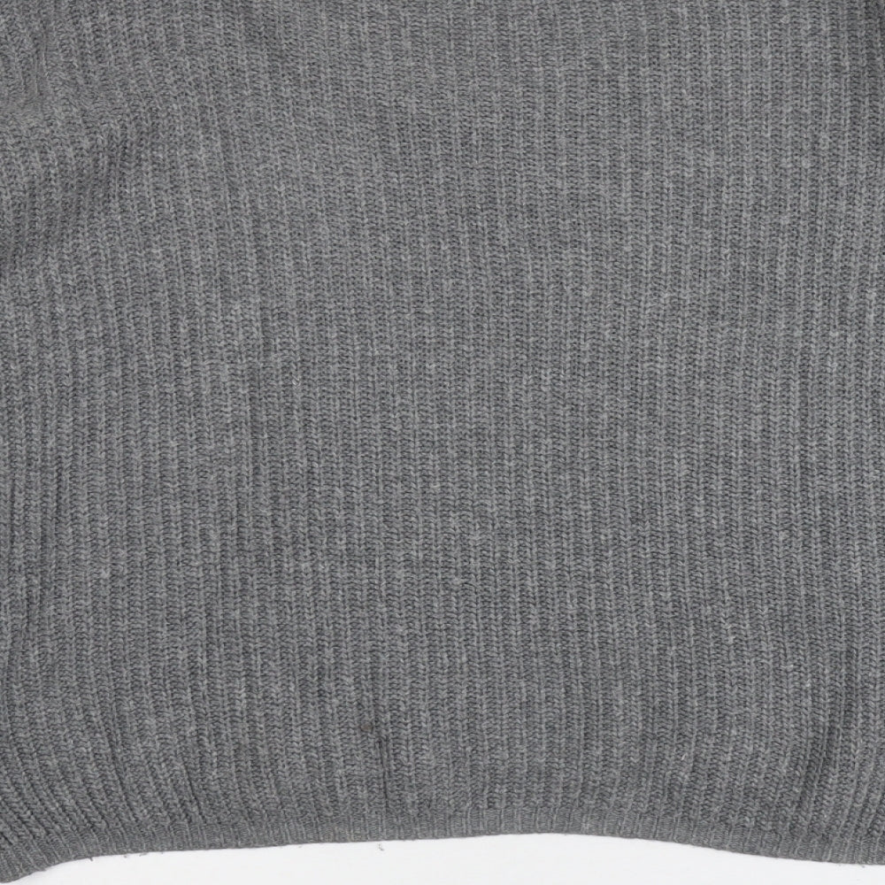 Topshop Womens Grey Scoop Neck Acrylic Pullover Jumper Size 8