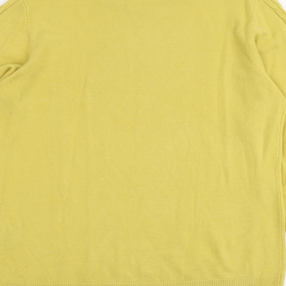 Anna Rose Womens Yellow Round Neck Acrylic Pullover Jumper Size XL