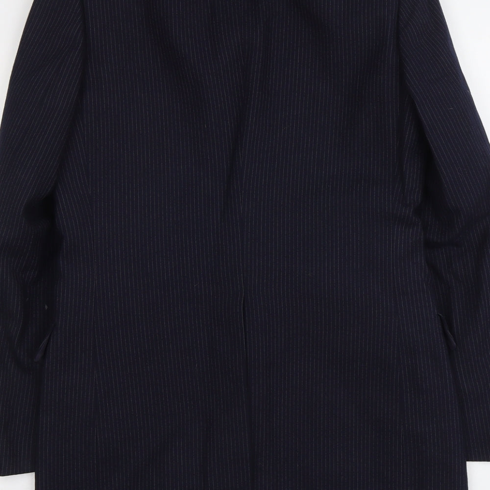 Marks & Spencer Mens Blue Striped Wool Jacket Suit Jacket Size M Regular
