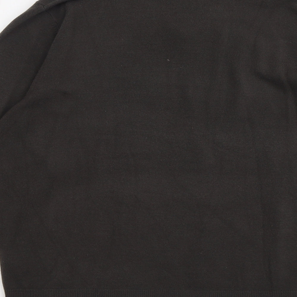 Marks & Spencer Mens Grey V-Neck Acrylic Pullover Jumper Size L Long Sleeve