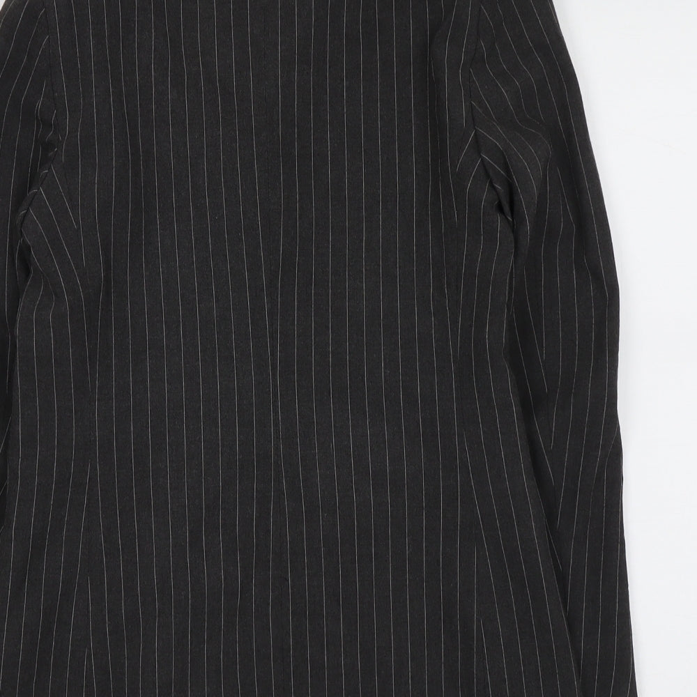 Woolworths Womens Grey Pinstripe Viscose Jacket Suit Jacket Size 8