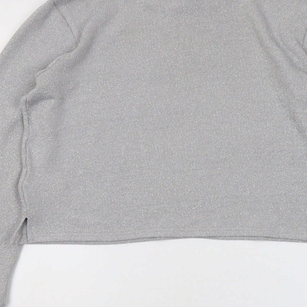 H&M Womens Grey Round Neck Polyester Pullover Jumper Size S