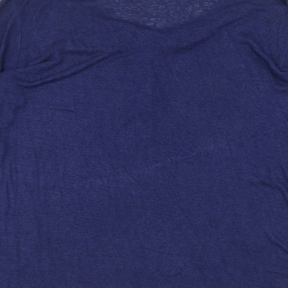 Springfield Womens Blue V-Neck Viscose Henley Jumper Size XL