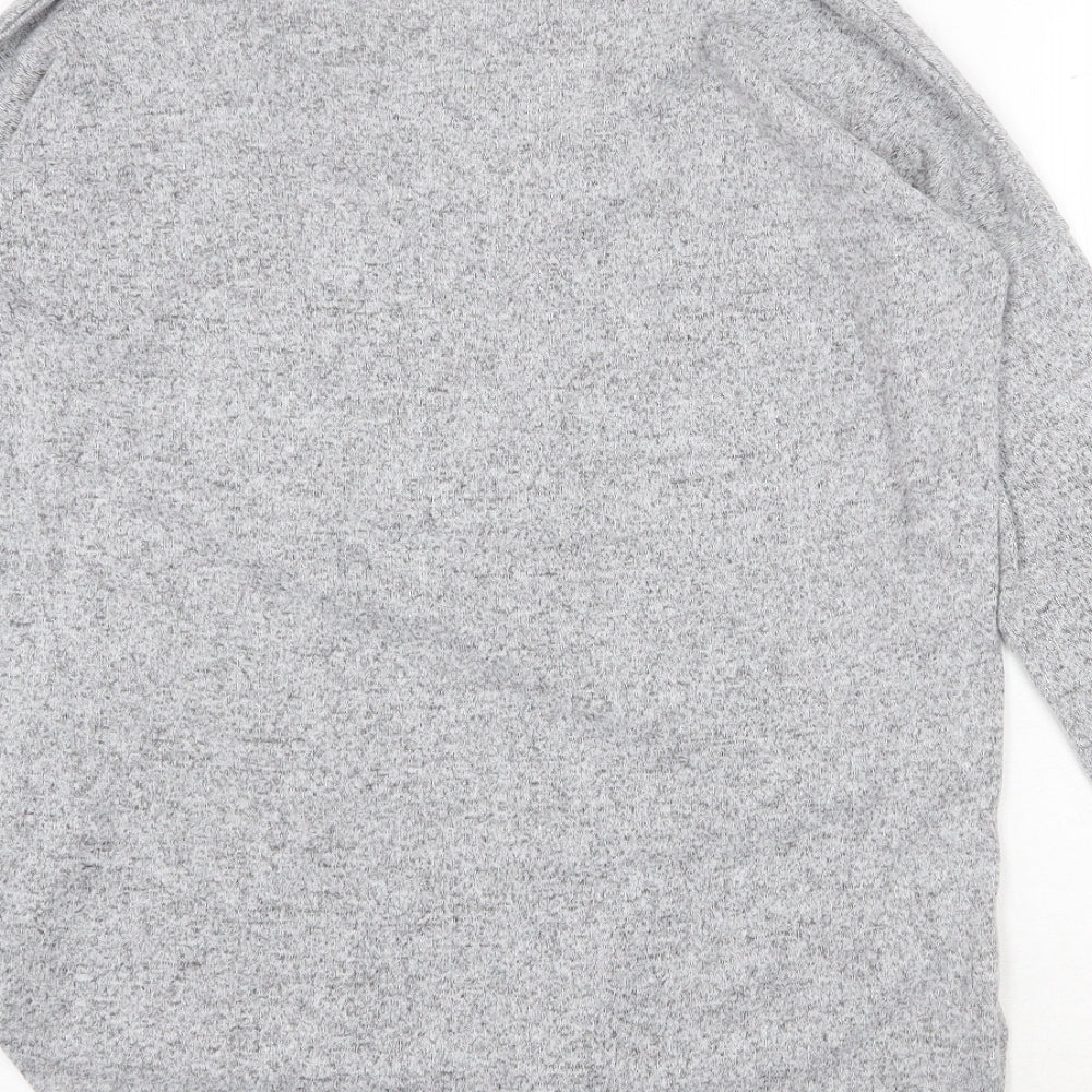 Select Womens Grey V-Neck Polyester Pullover Jumper Size 10 - Off Limits
