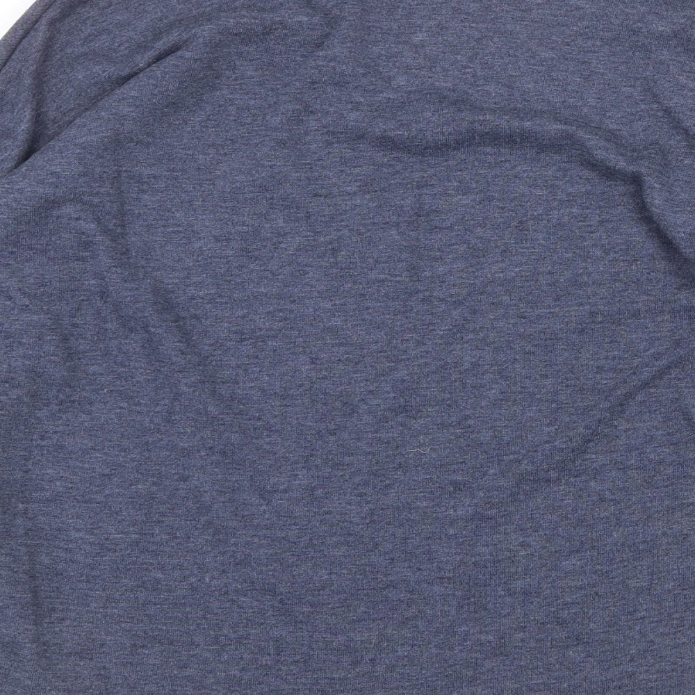 BIG STAR Womens Blue V-Neck Cotton Pullover Jumper Size S
