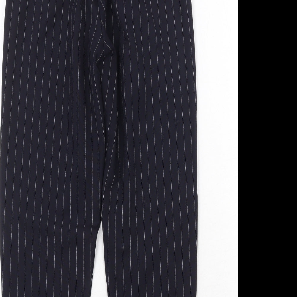 Bershka Womens Black Striped Polyester Carrot Trousers Size XS Regular