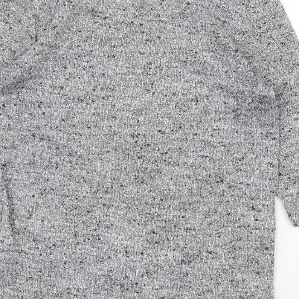 New Look Womens Grey Boat Neck Polyester Pullover Jumper Size 8