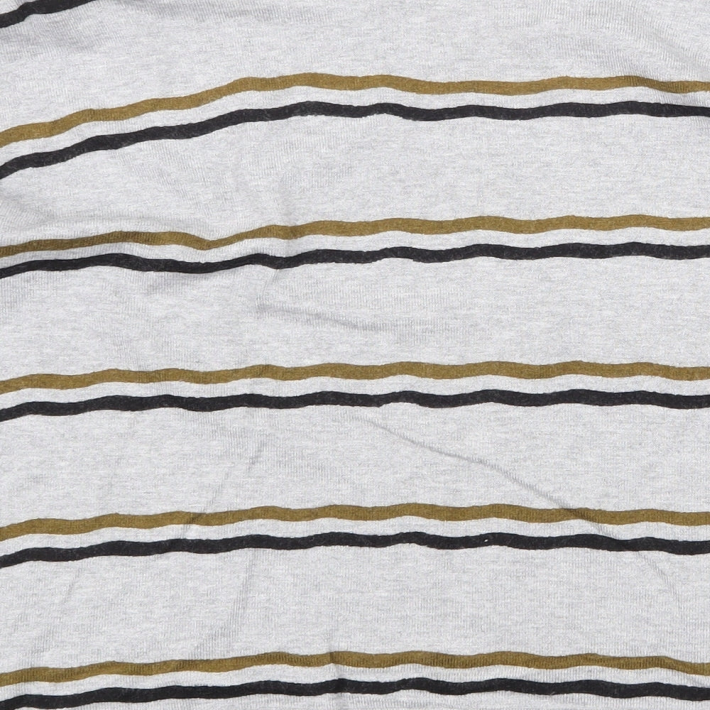 FOREVER 21 Womens Grey Striped Viscose Pullover Sweatshirt Size S Pullover