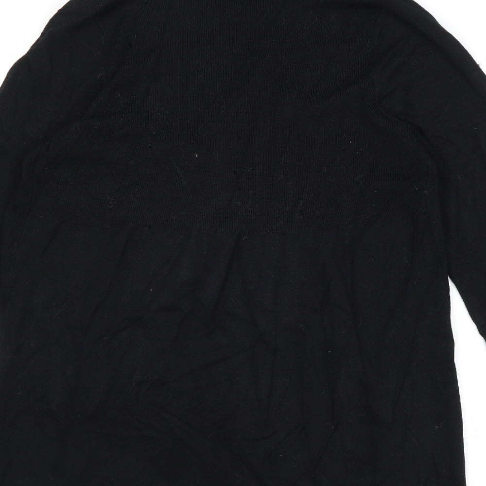 Evolution Womens Black V-Neck Viscose Cardigan Jumper Size L