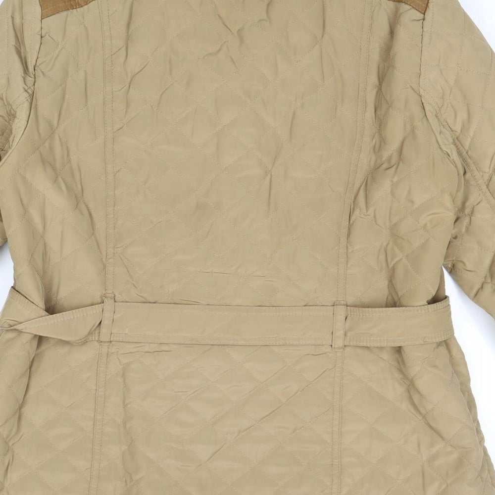 BHS Womens Brown Quilted Jacket Size 16 Zip
