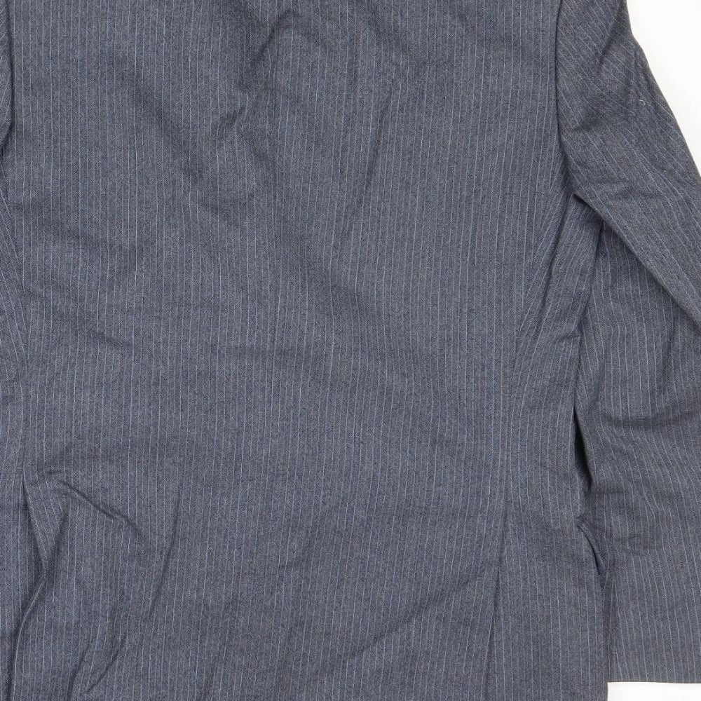 St Michael Mens Grey Striped Wool Jacket Suit Jacket Size 38 Regular