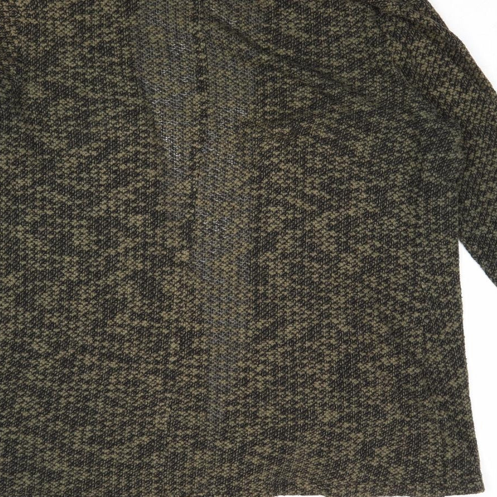 Marks & Spencer Womens Green V-Neck Cotton Cardigan Jumper Size 14