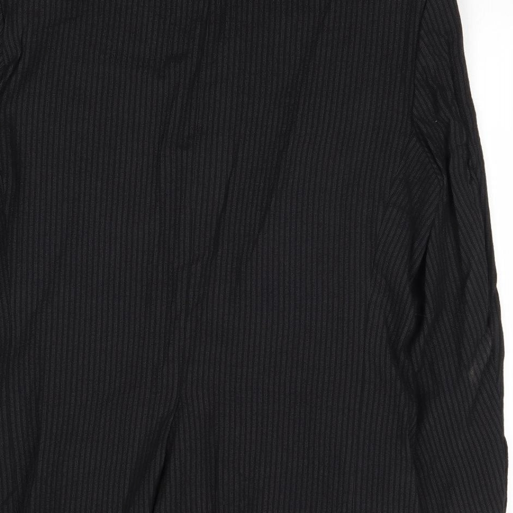 River Island Mens Black Striped Wool Jacket Suit Jacket Size 40 Regular