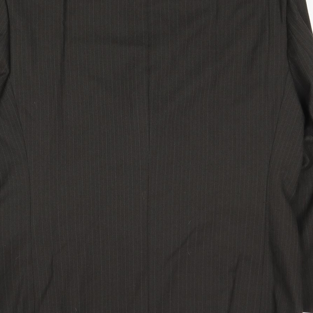 Debenhams Mens Brown Striped Wool Jacket Suit Jacket Size 42 Regular