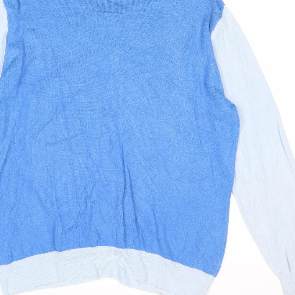 Savoir Womens Blue Round Neck Viscose Cardigan Jumper Size 14