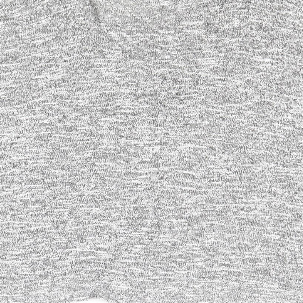 New Look Womens Grey Round Neck Viscose Pullover Jumper Size 8 - Cold Shoulder