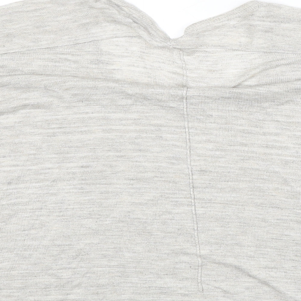 NEXT Womens Grey V-Neck Viscose Pullover Jumper Size L