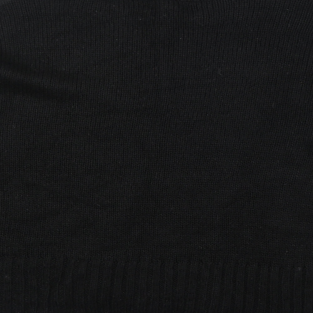 New Look Womens Black Round Neck Acrylic Pullover Jumper Size S