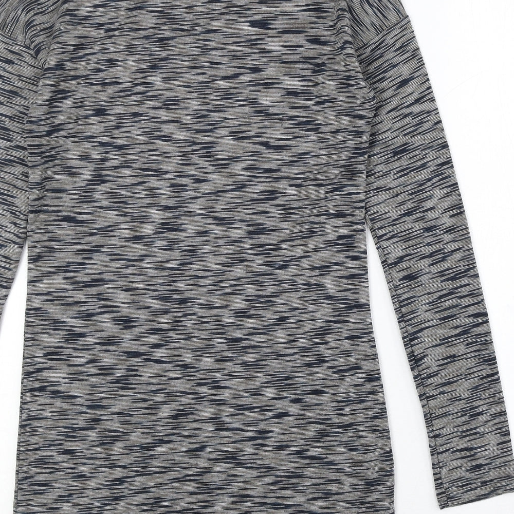 Topshop Womens Multicoloured Geometric Viscose Jumper Dress Size 8 High Neck Pullover