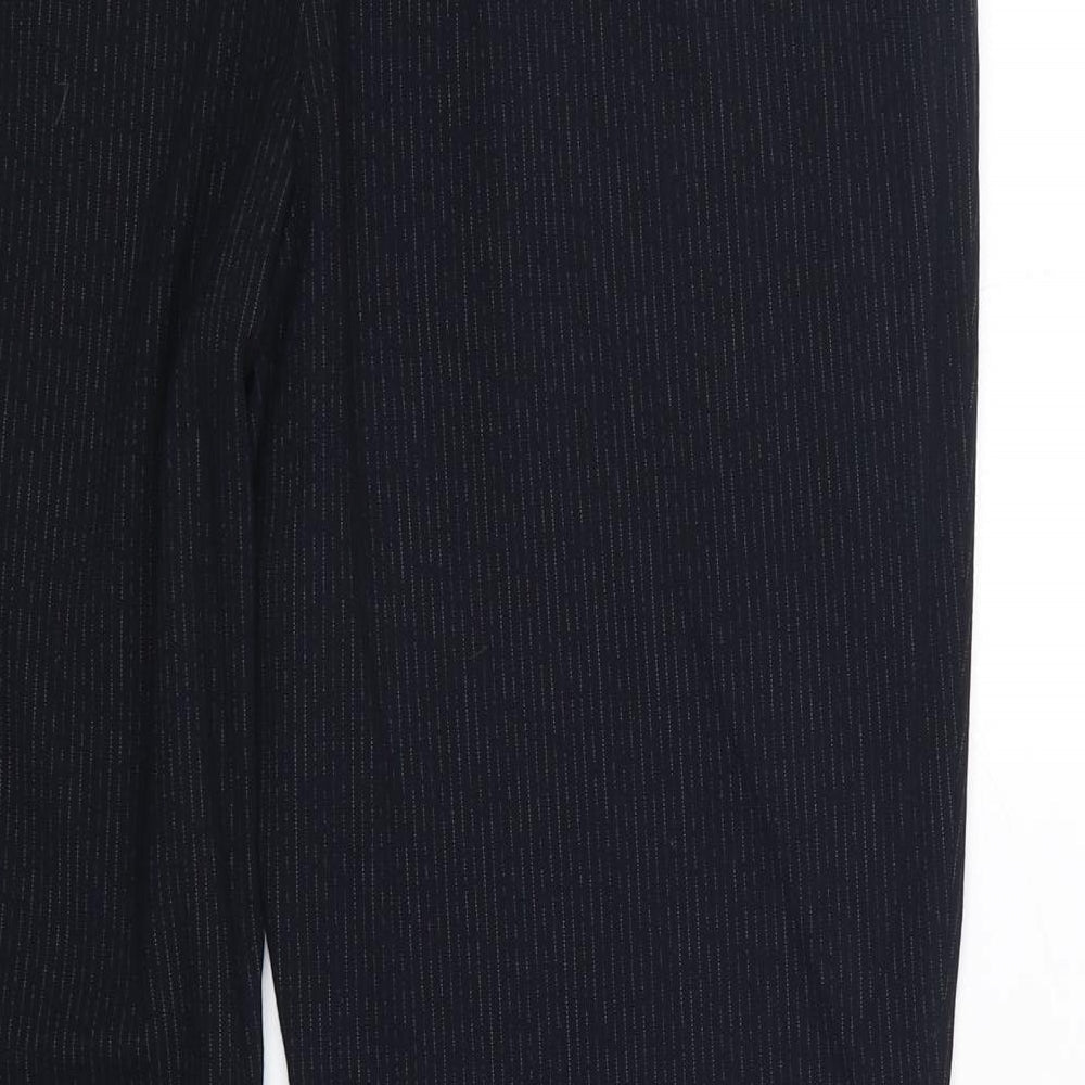 NEXT Womens Blue Striped Polyester Dress Pants Trousers Size 14 Regular Zip