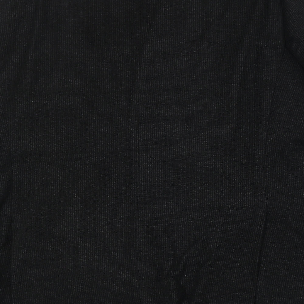 Marks & Spencer Mens Black Striped Cotton Jacket Suit Jacket Size 42 Regular
