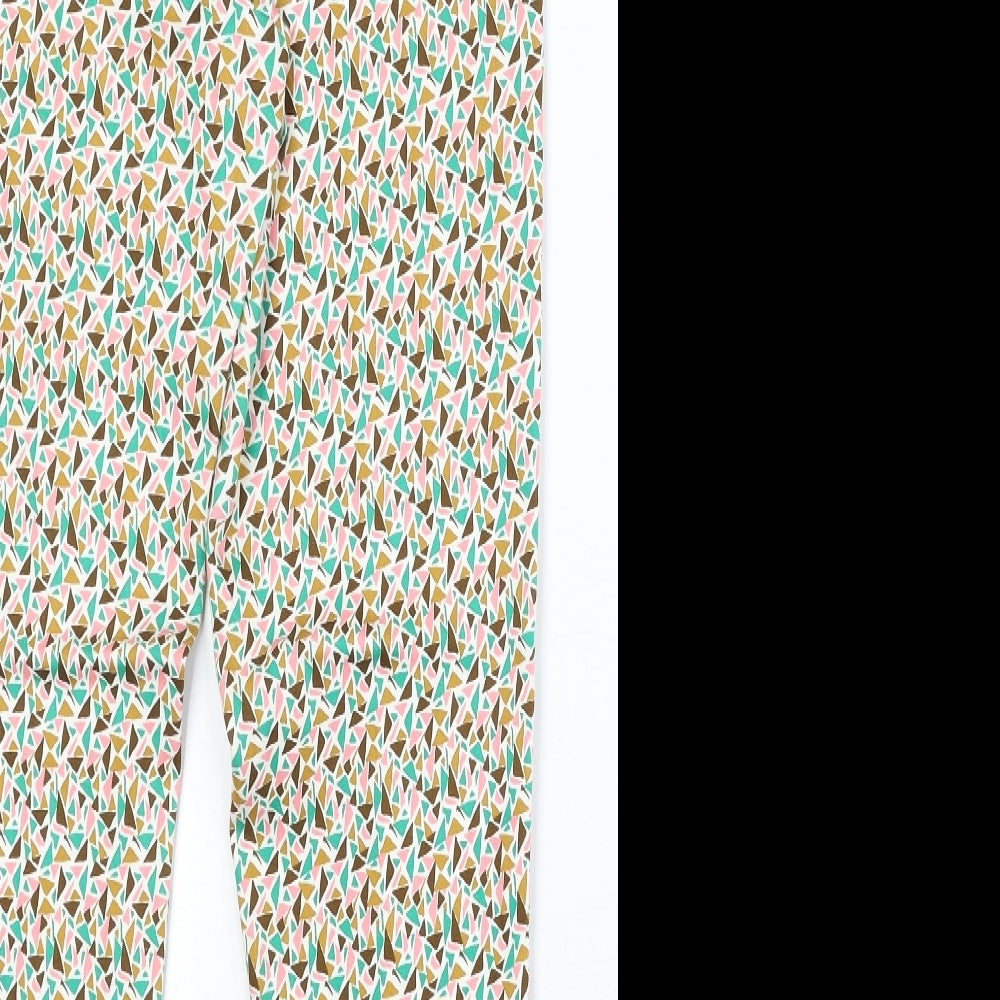 Louche Womens Multicoloured Geometric Polyester Trousers Size 8 Regular Zip