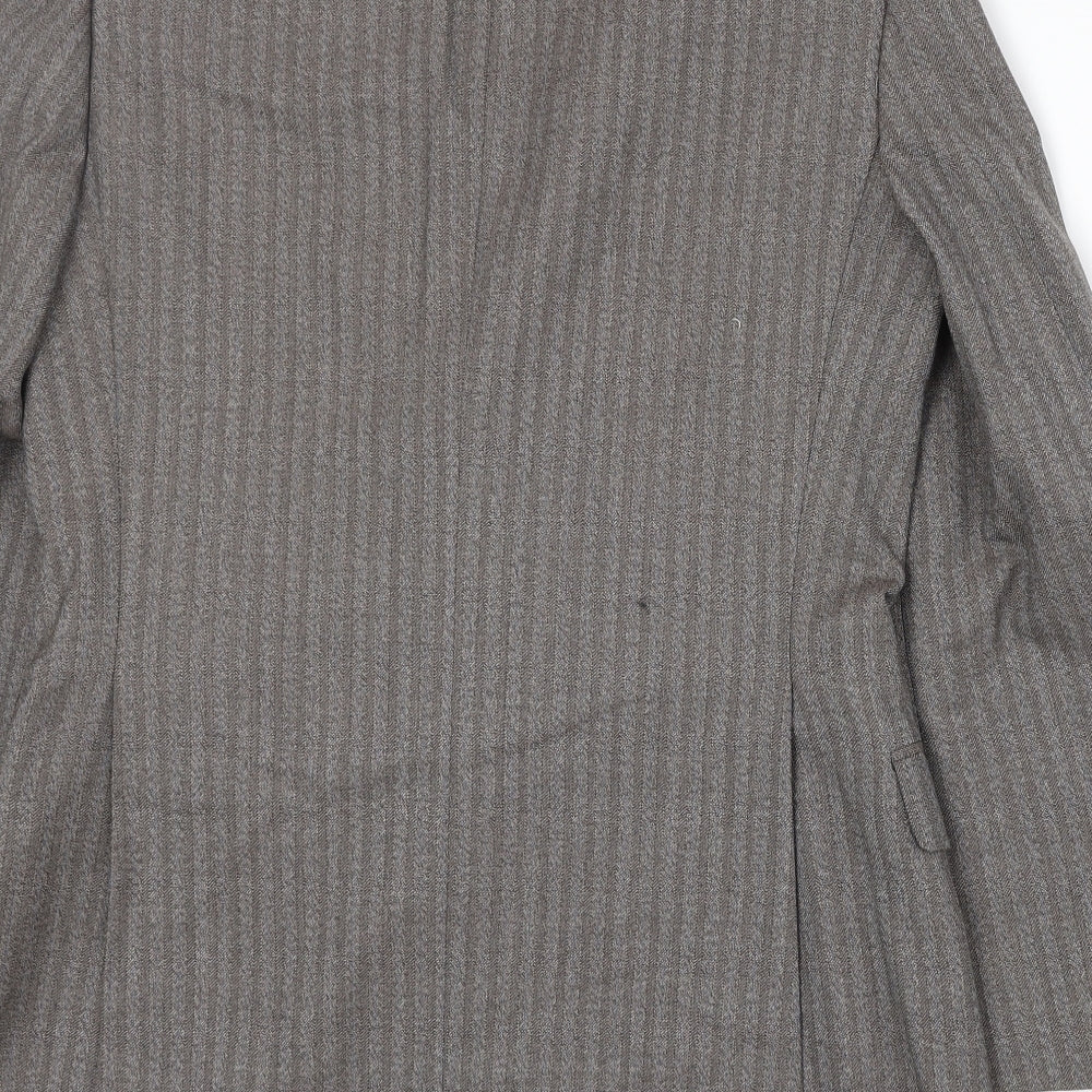 Marks & Spencer Mens Grey Striped Wool Jacket Suit Jacket Size 38 Regular
