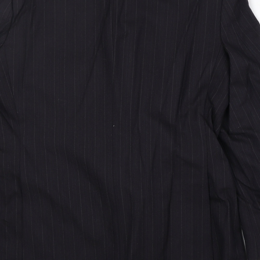 Marks & Spencer Mens Black Striped Wool Jacket Suit Jacket Size 42 Regular
