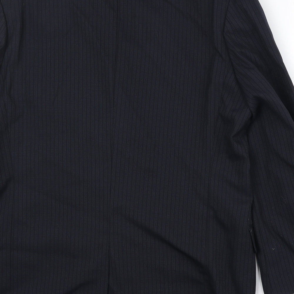 NEXT Mens Blue Striped Wool Jacket Suit Jacket Size 40 Regular