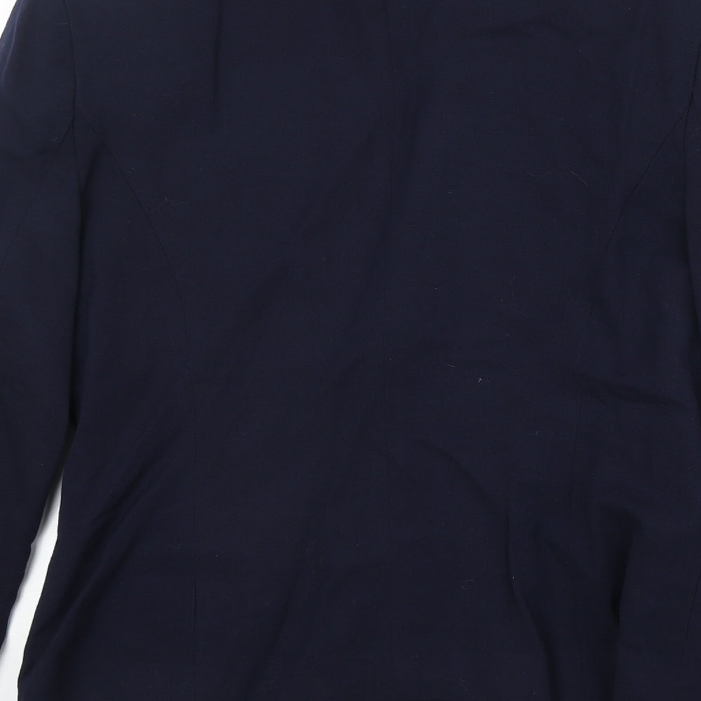 Elliott Lauren Womens Blue Polyester Jacket Blazer Size 8