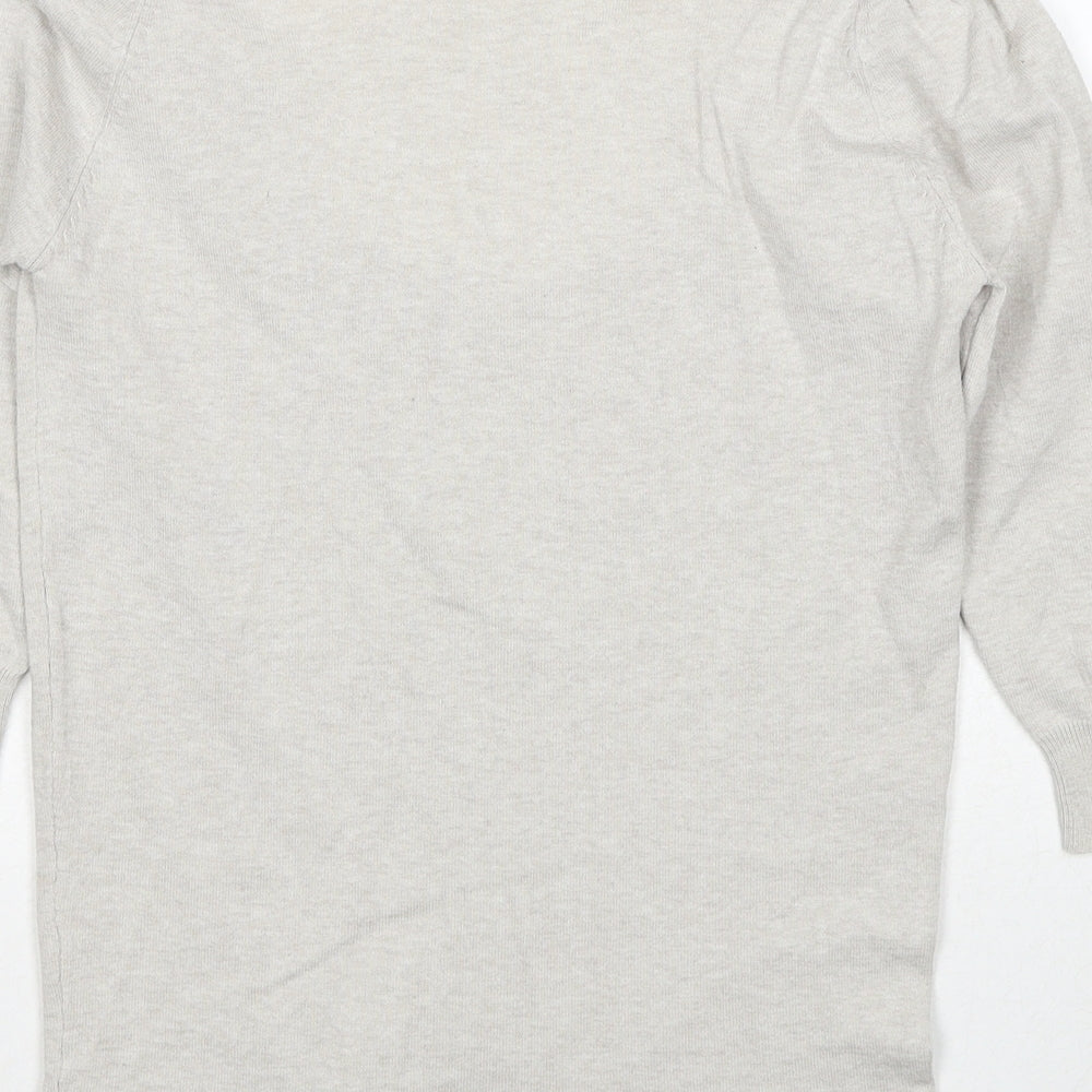 Zara Womens Grey Polyester Basic T-Shirt Size S Round Neck