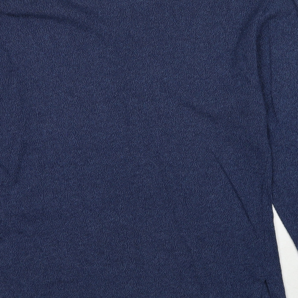 New Look Womens Blue Round Neck Cotton Pullover Jumper One Size