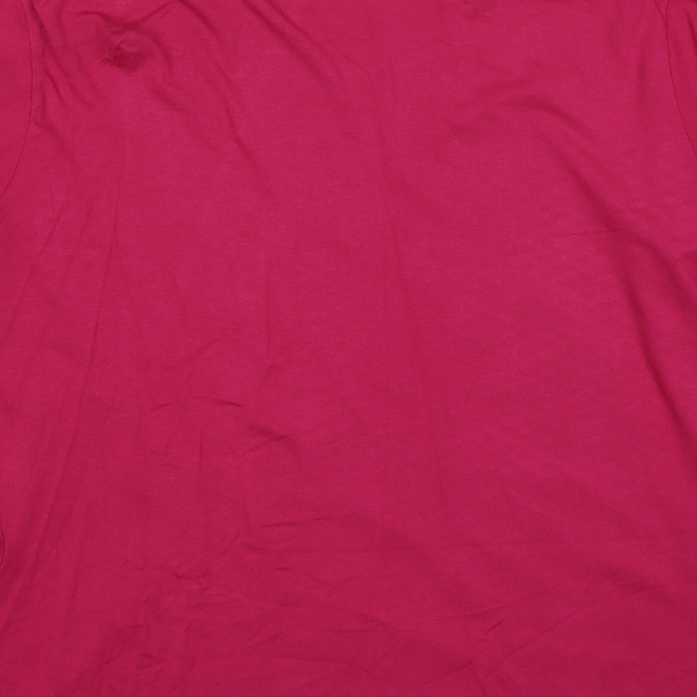 Tri&Pen Womens Pink Polyester Basic Blouse Size M Round Neck - Flower Detail