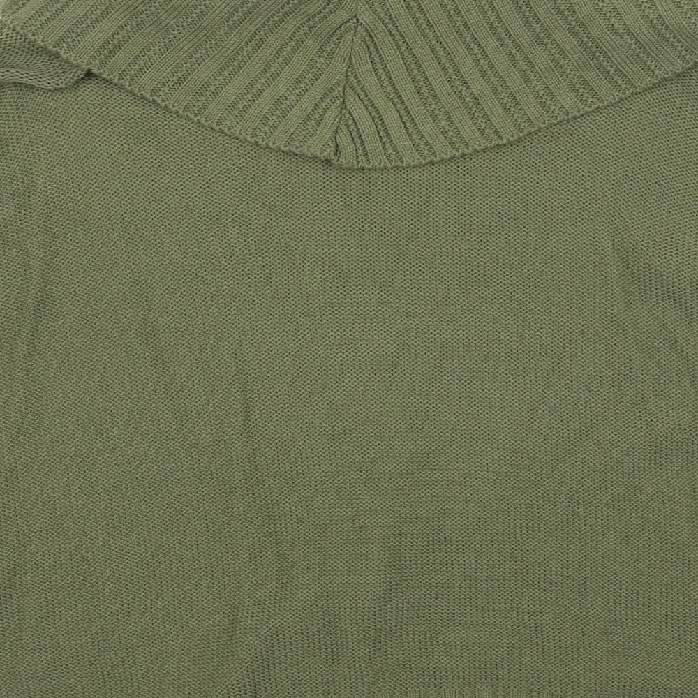 Editions Womens Green Roll Neck Acrylic Pullover Jumper Size XL