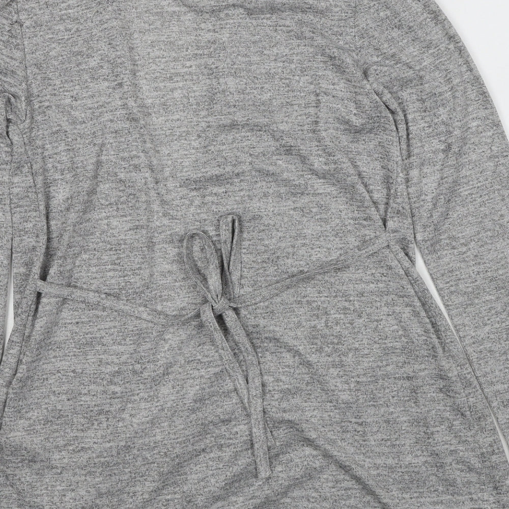 Dorothy Perkins Womens Grey V-Neck Polyester Cardigan Jumper Size 8