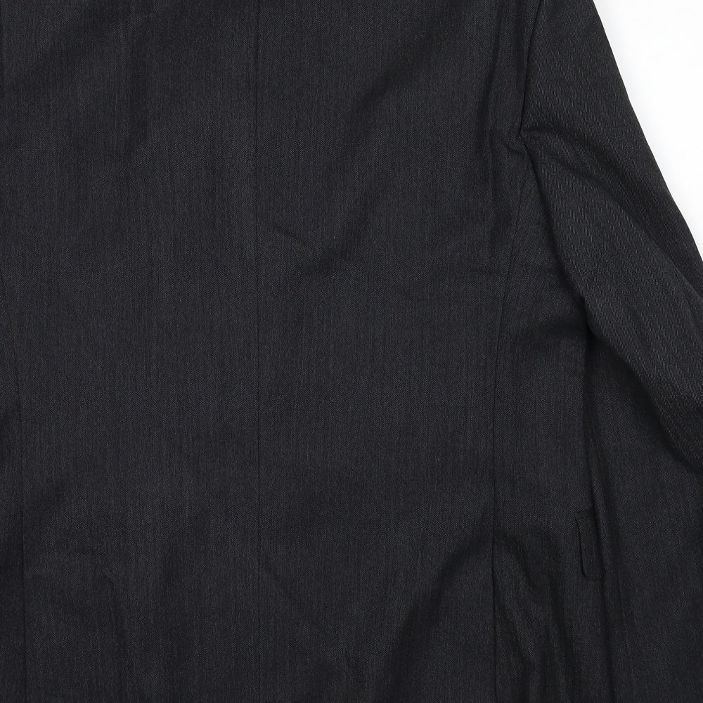 The Label Mens Grey Striped Wool Jacket Suit Jacket Size 44 Regular