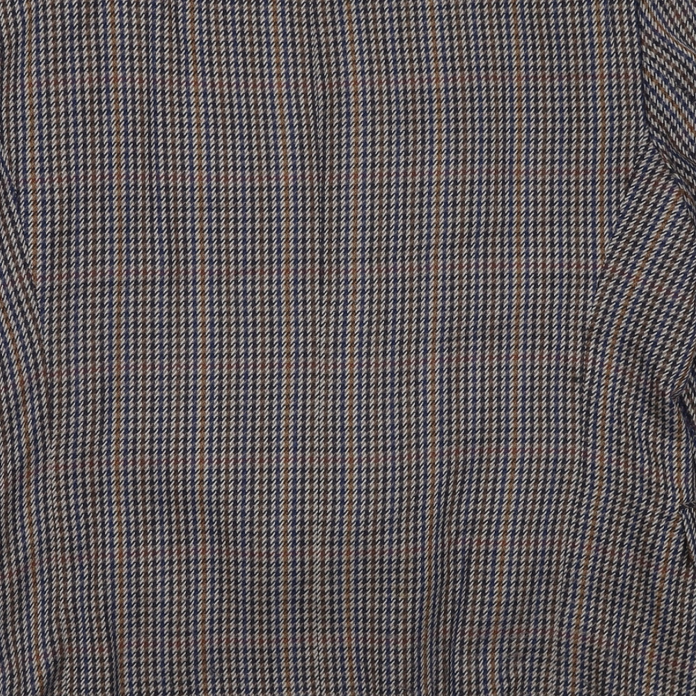 C&A Mens Brown Geometric Polyester Jacket Blazer Size M Regular