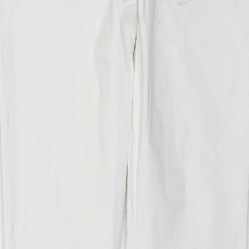 Buena Vista Womens White Cotton Skinny Jeans Size M Regular Button