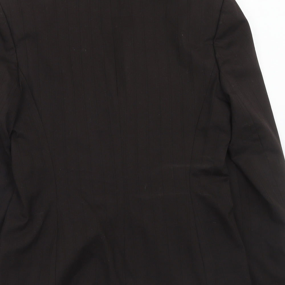 Brand and care label for ESPRIT women’s brown polyester jacket suit jacket, size UK 12