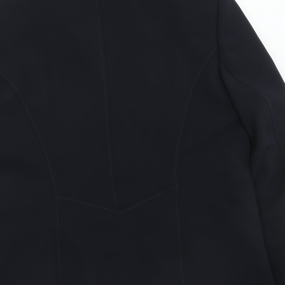 FRANK WALDER Womens Blue Polyester Jacket Suit Jacket Size 16