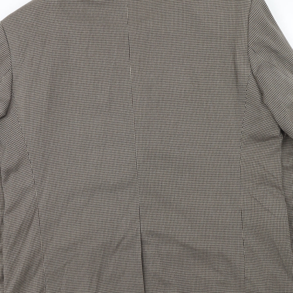 Dannimac Mens Brown Geometric Polyester Jacket Blazer Size 44 Regular