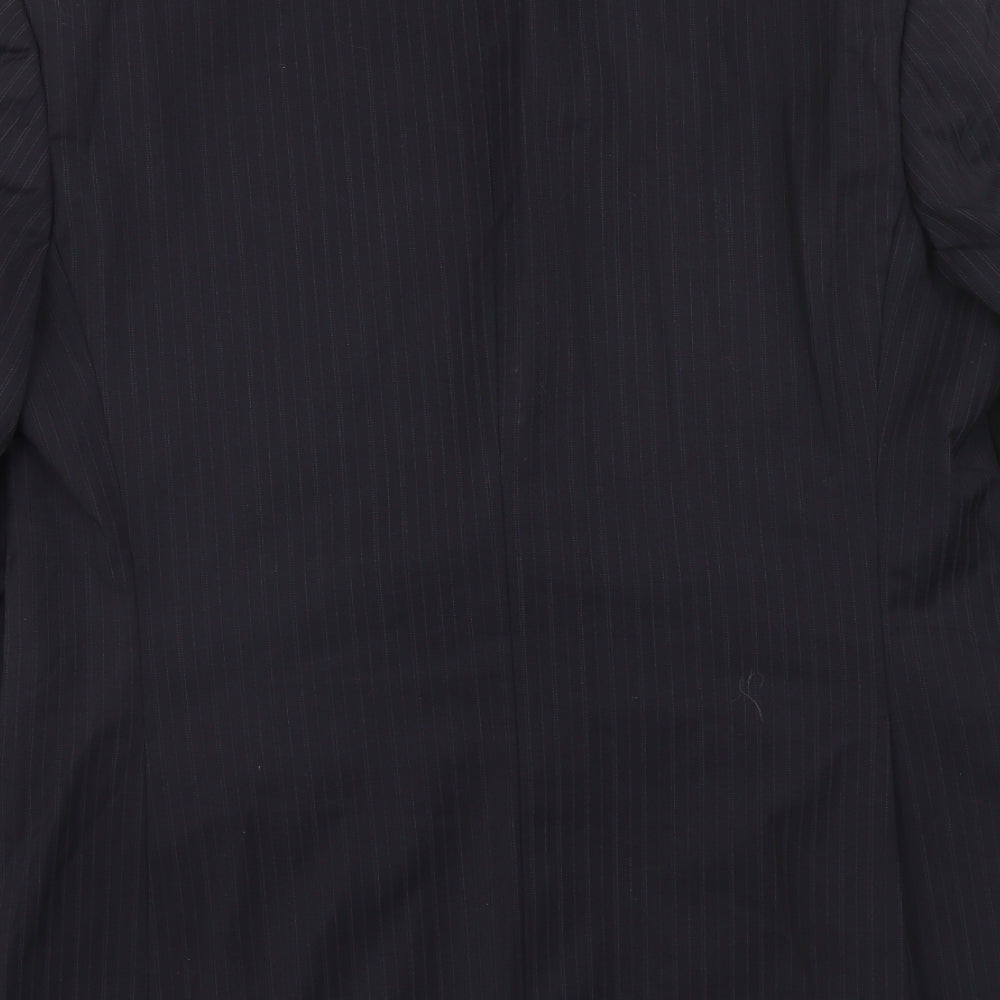 Marks & Spencer Mens Black Striped Wool Jacket Suit Jacket Size 42 Regular