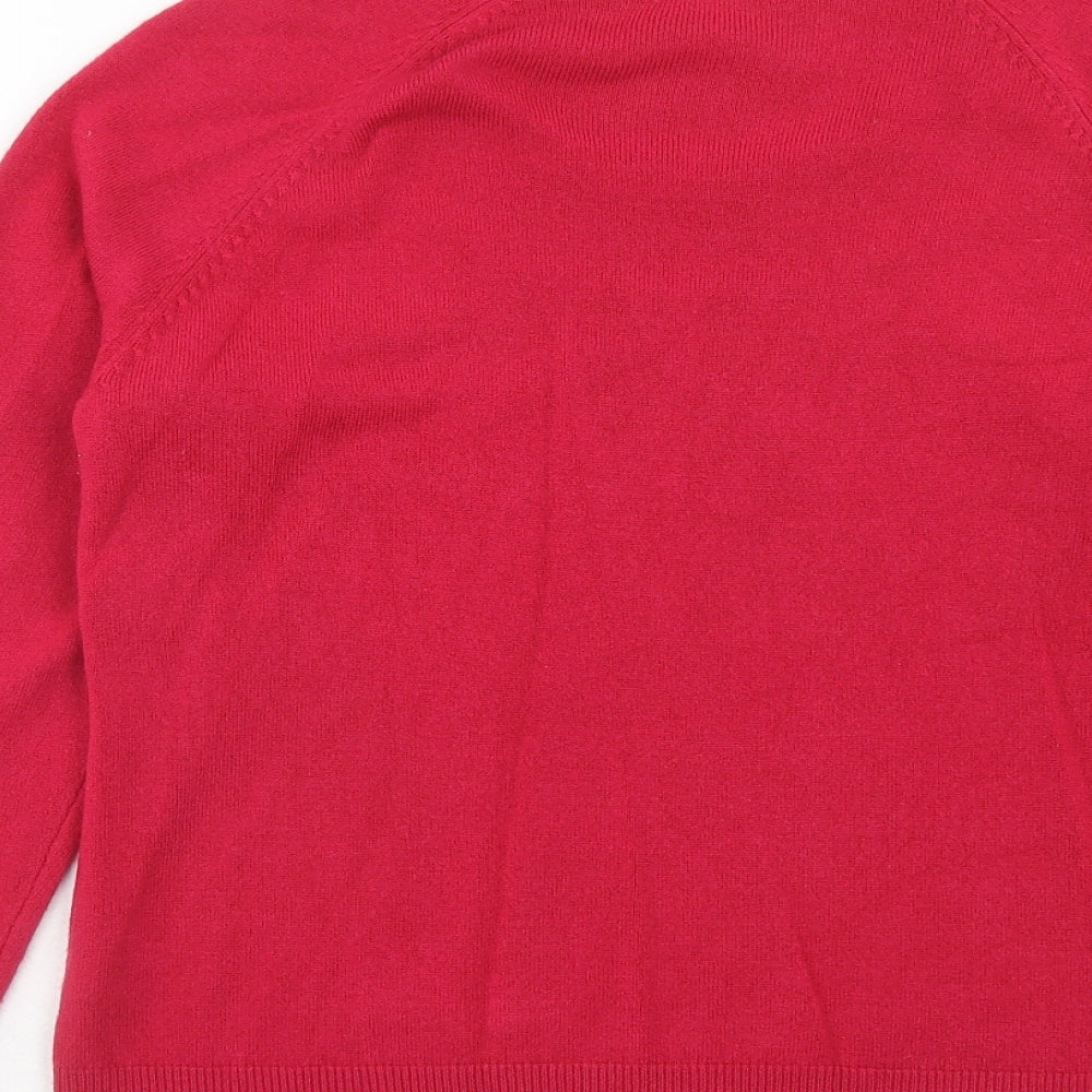 Per Una Womens Pink Round Neck Acrylic Pullover Jumper Size 14